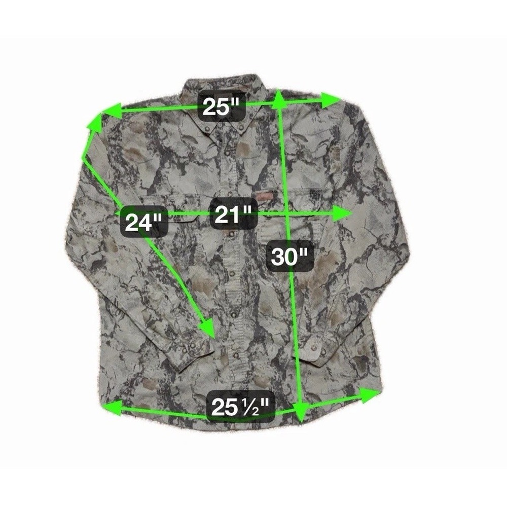 Woolrich Outdoor Guide Long Sleeve Shirt Men's Large Natural Gear Camo Vented - Picture 12 of 12